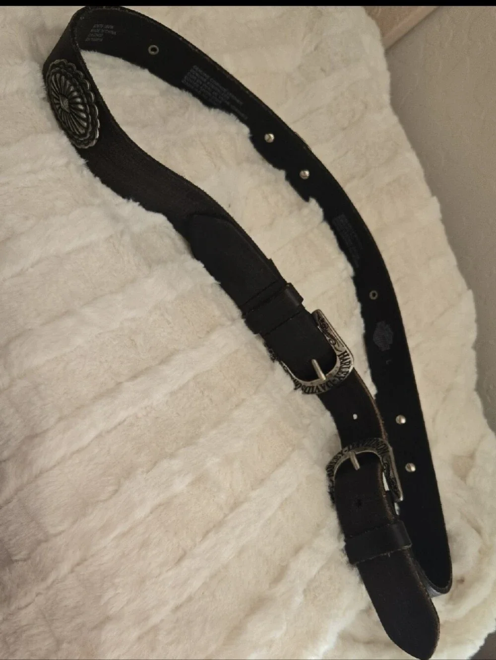 Harley Davidson  Double Buckle Leather Belt